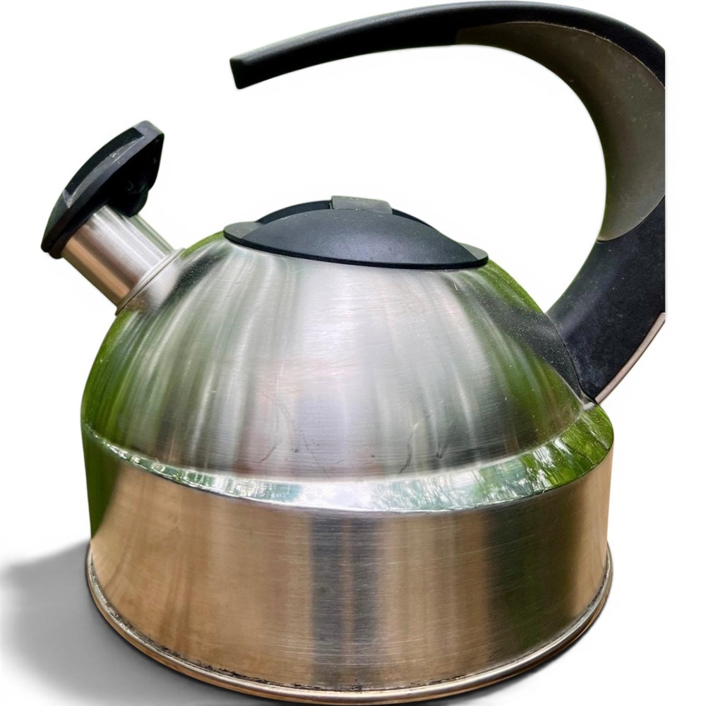 Chantal Whistling Tea Kettle Stainless Steel Silver Modern‎ Kitchen Stovetop Tea